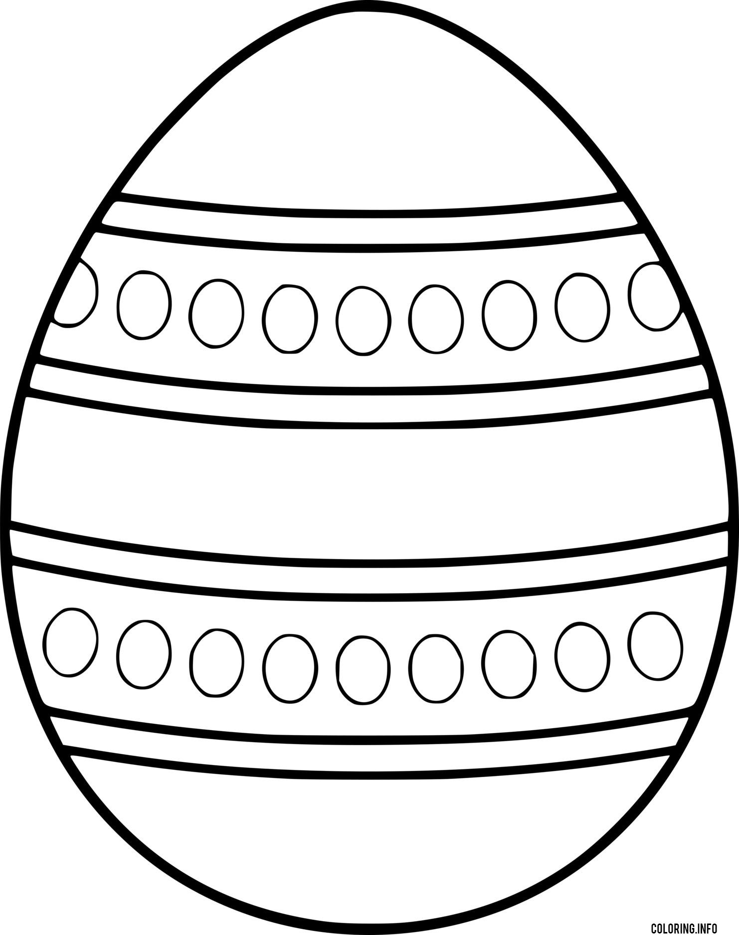 Easter Egg With Line And Circle Patterns coloring