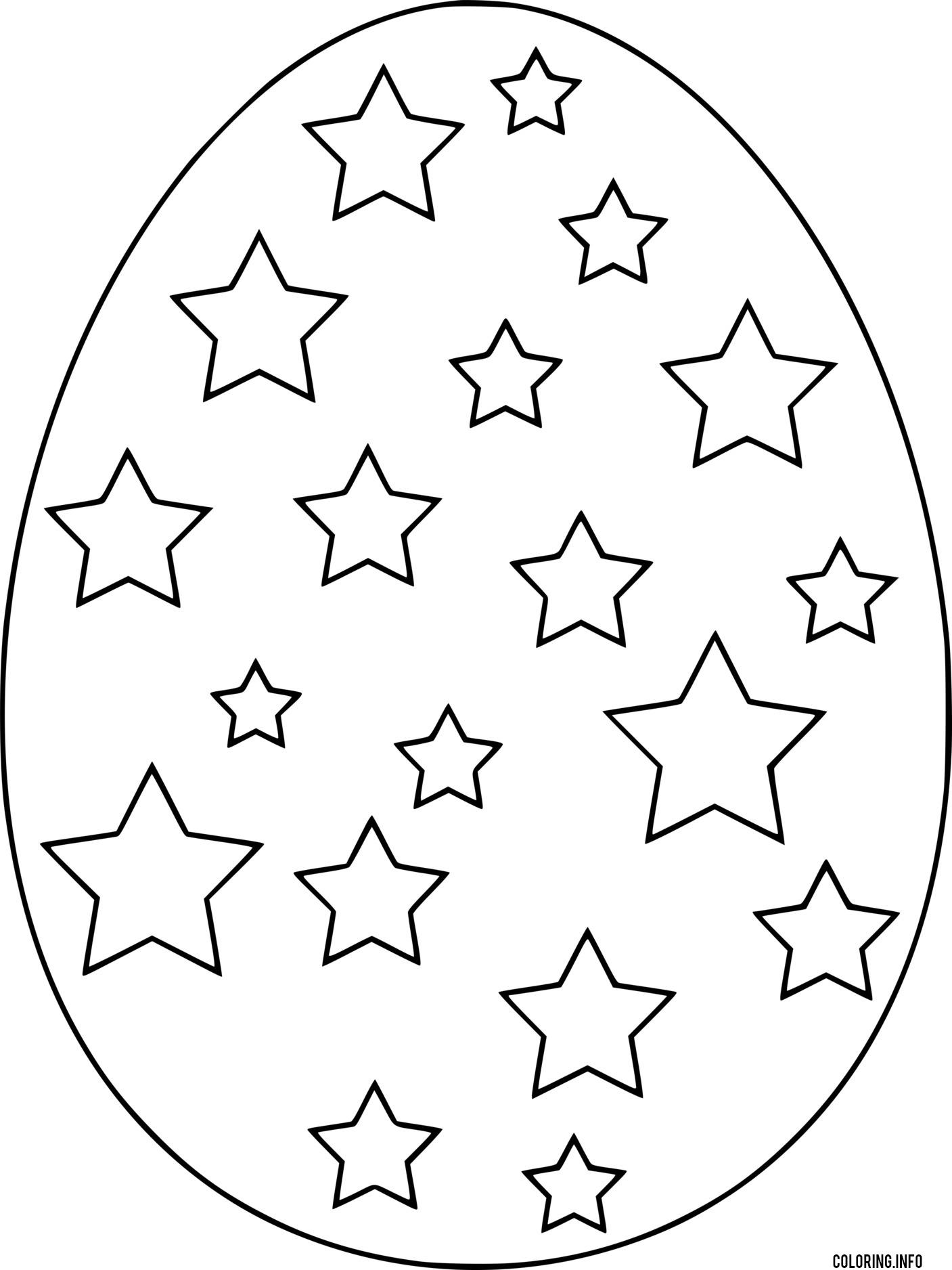Easter Egg With Small Stars coloring