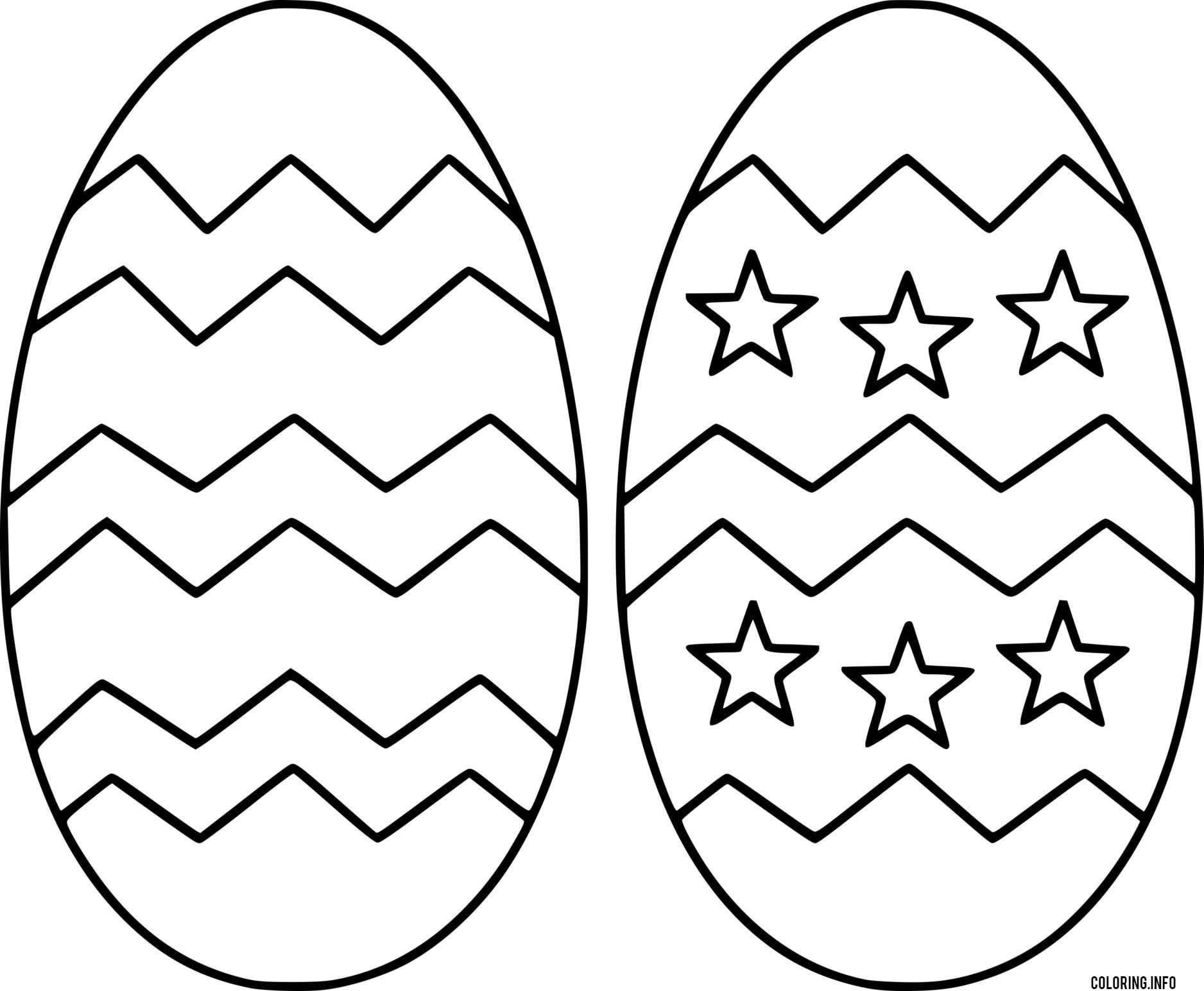 Two Easter Egg With Star And Fold Line coloring