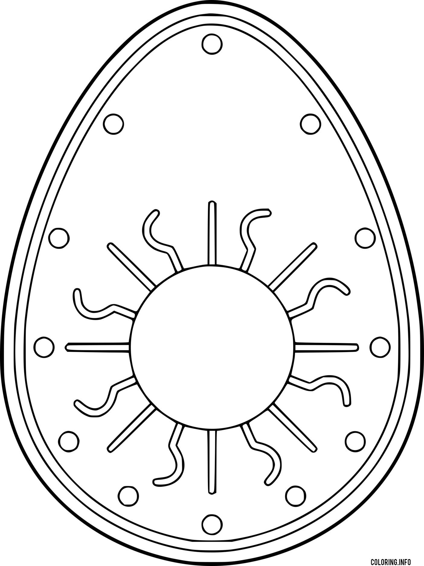 Easter Egg With The Sun Pattern coloring