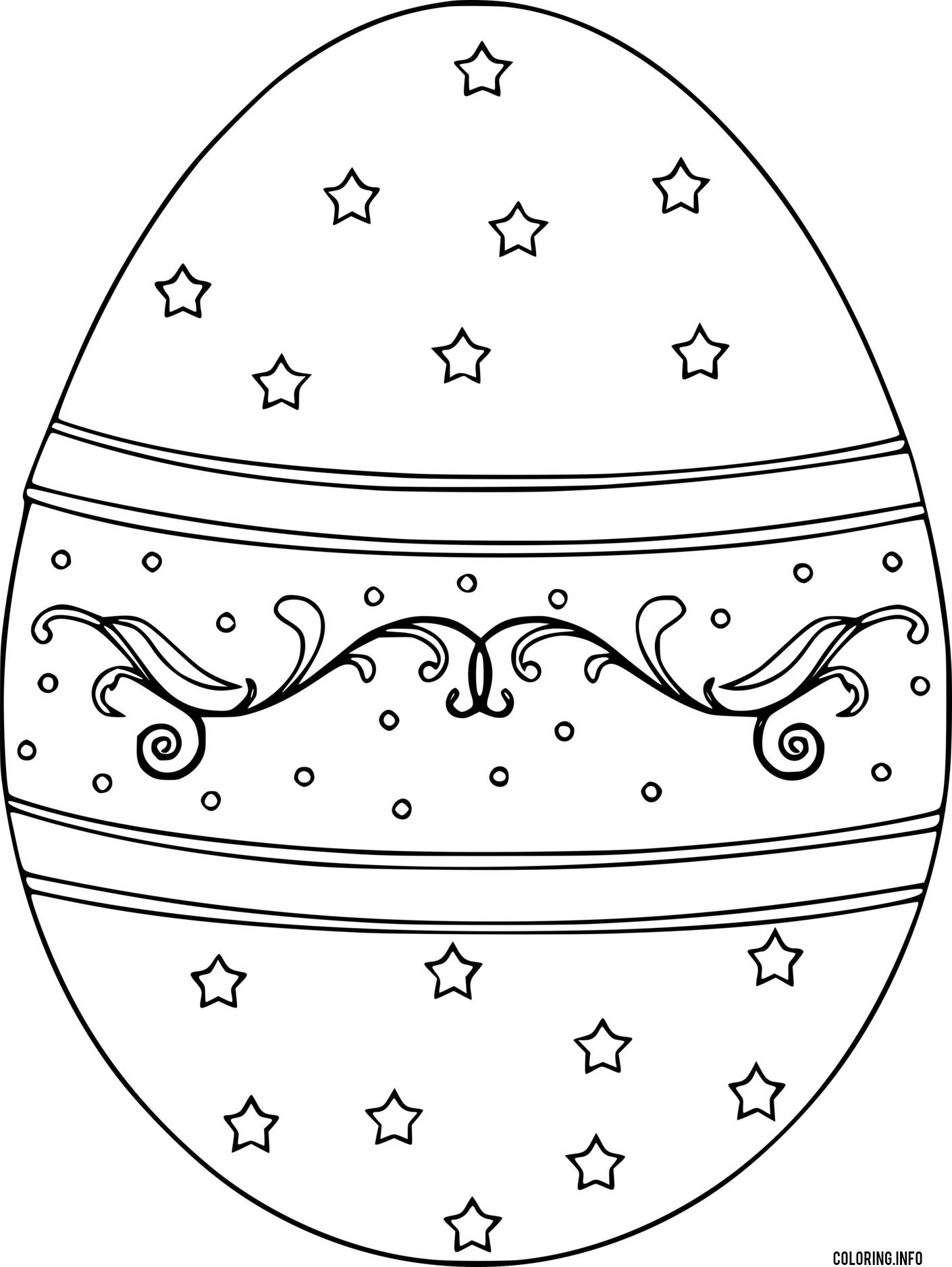 Small Star Pattern Easter Egg coloring