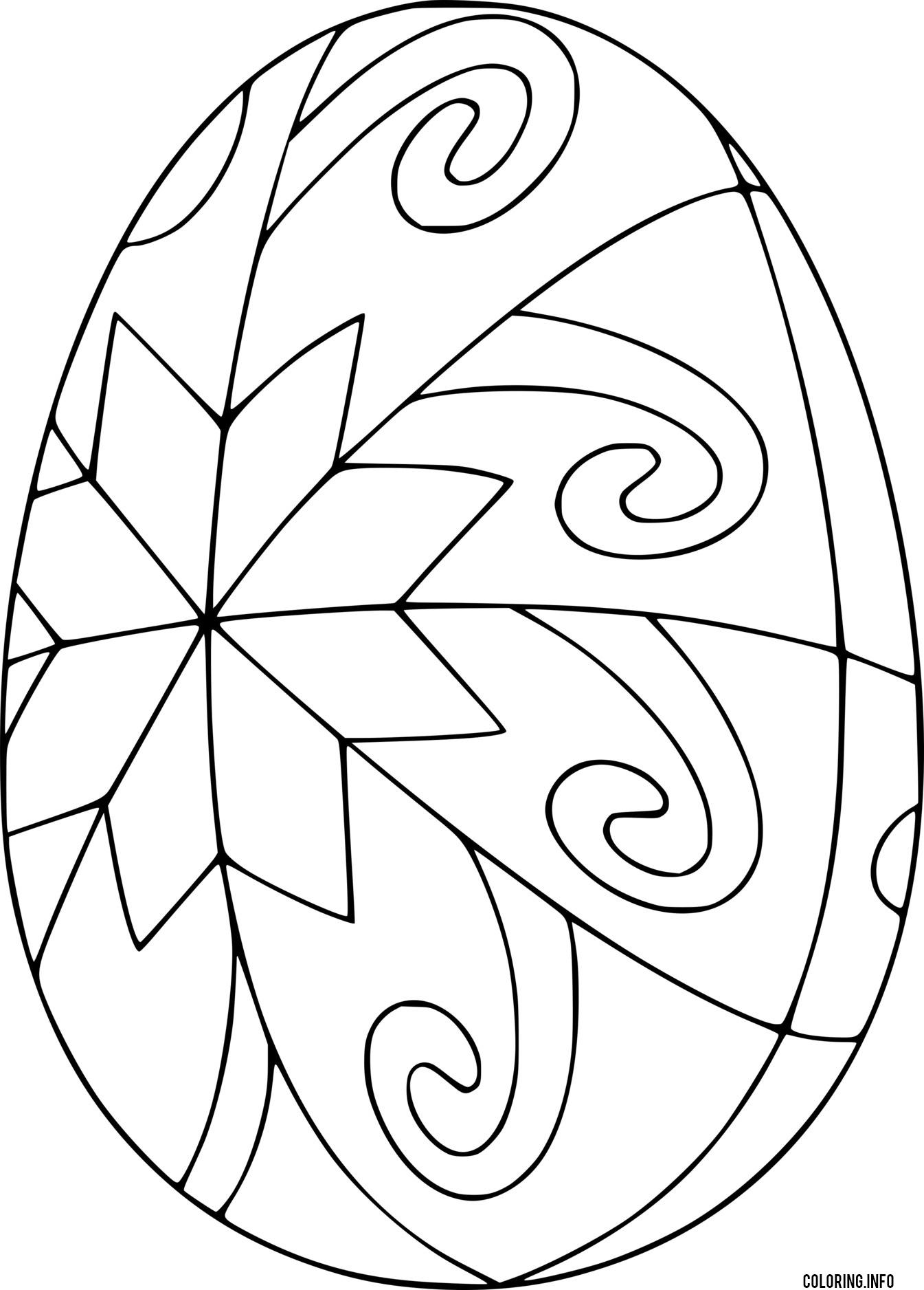Easter Egg With Eight Pointed Star coloring