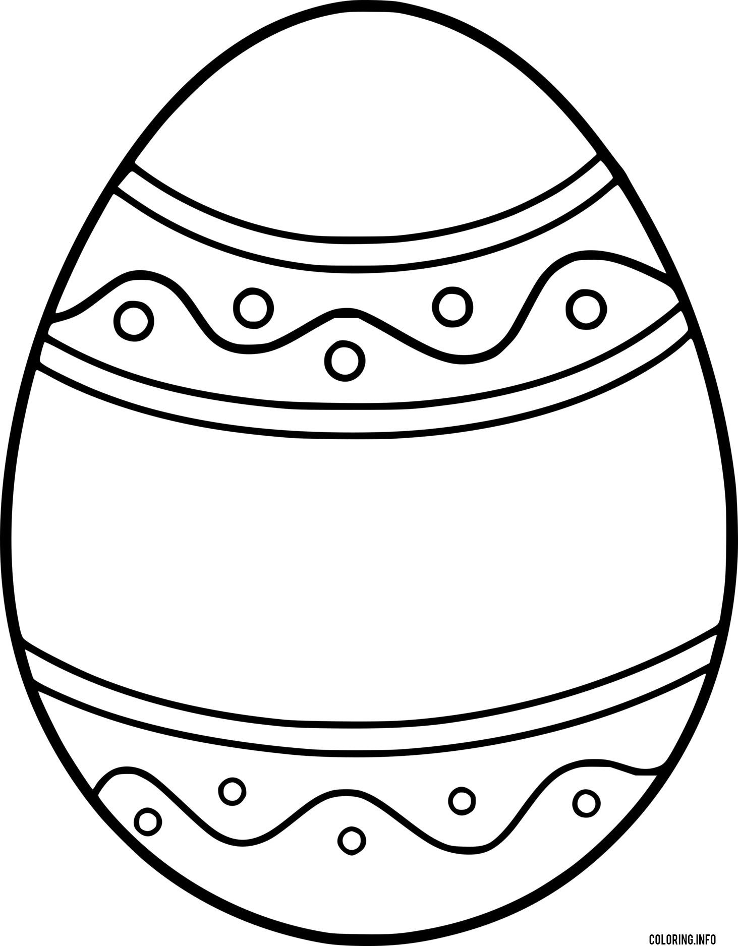 Easter Egg With Simple Patterns coloring