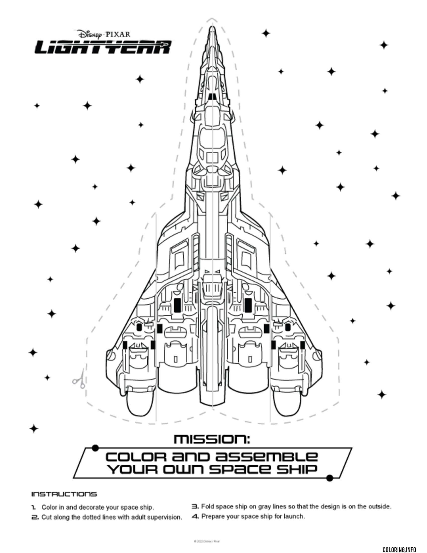 Space Ship Cut Out coloring