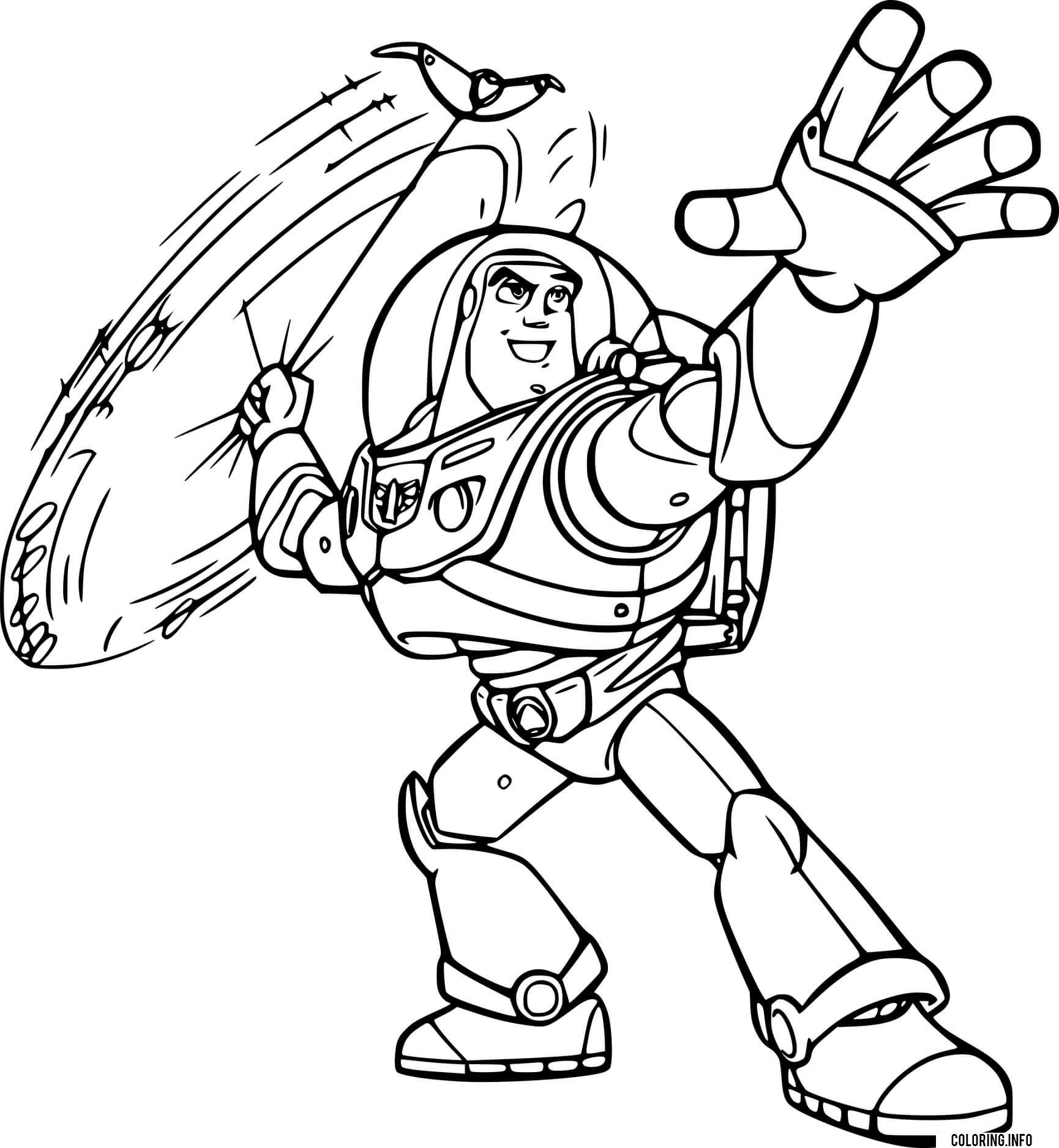Buzz Lightyear Throwing coloring