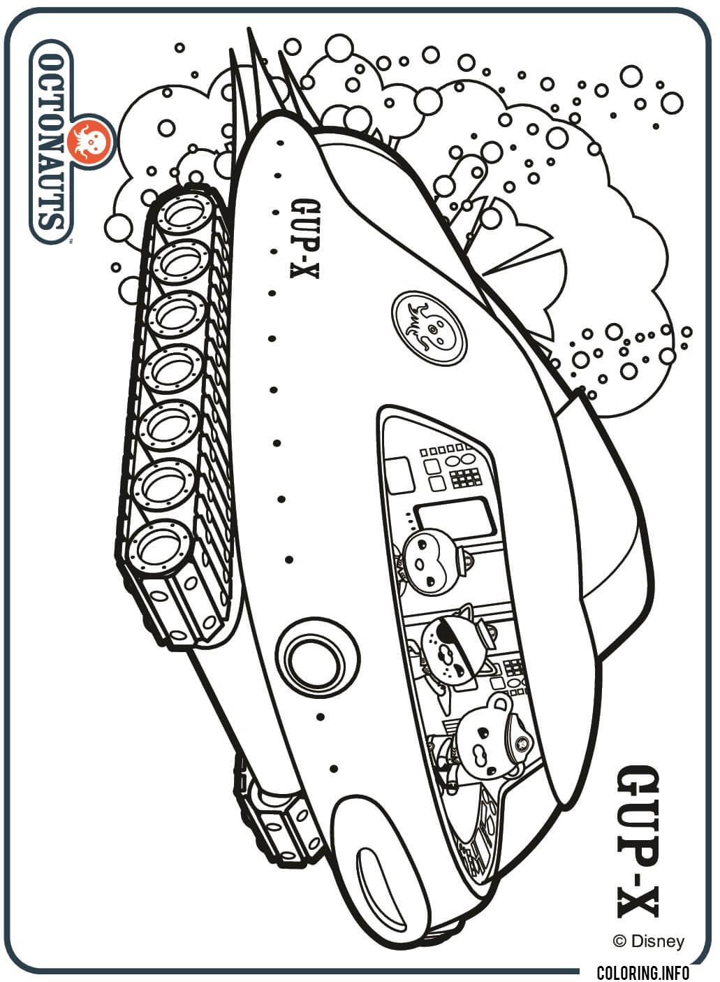 Gupx Octonauts Vehicle coloring