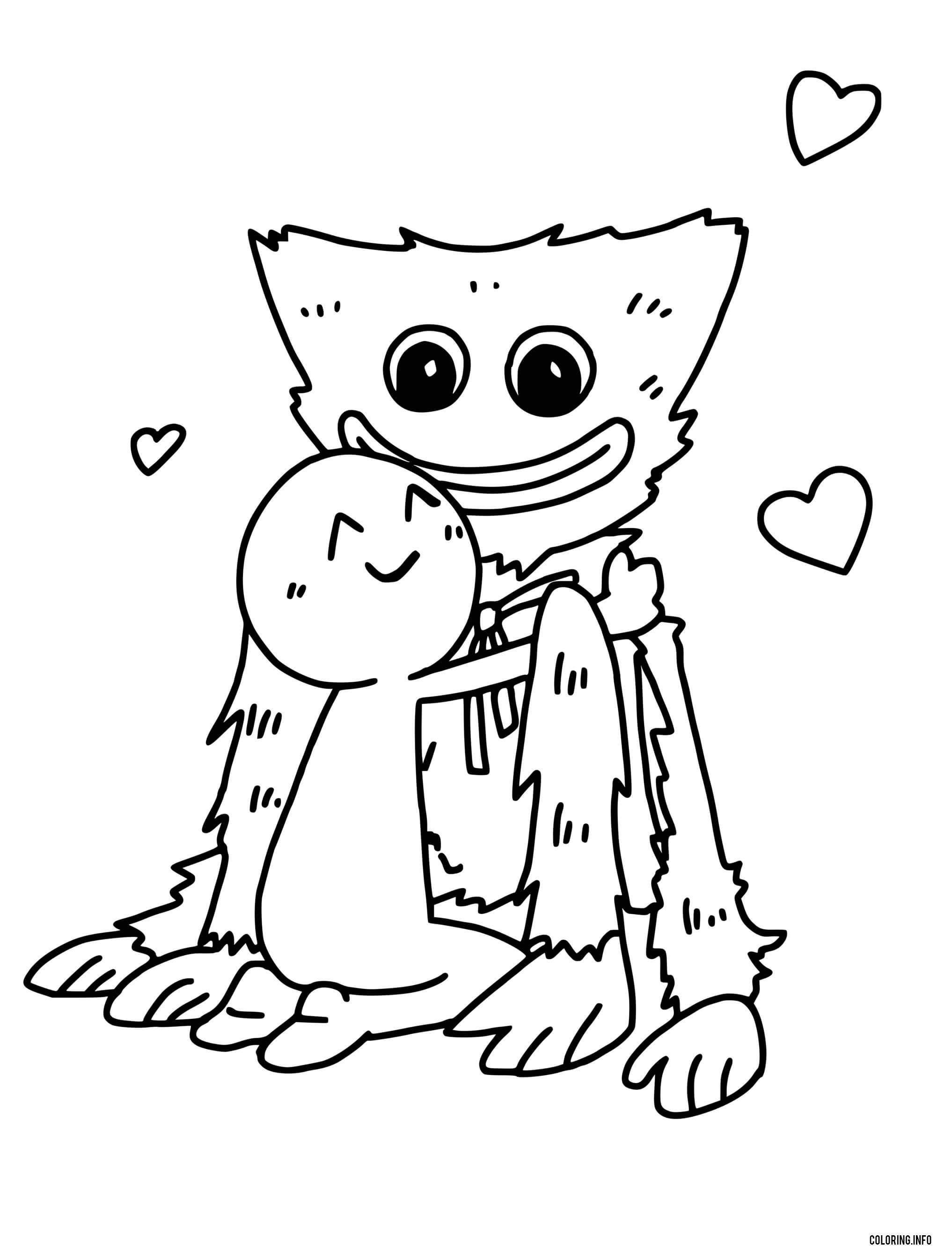 Huggy Wuggy Love coloring