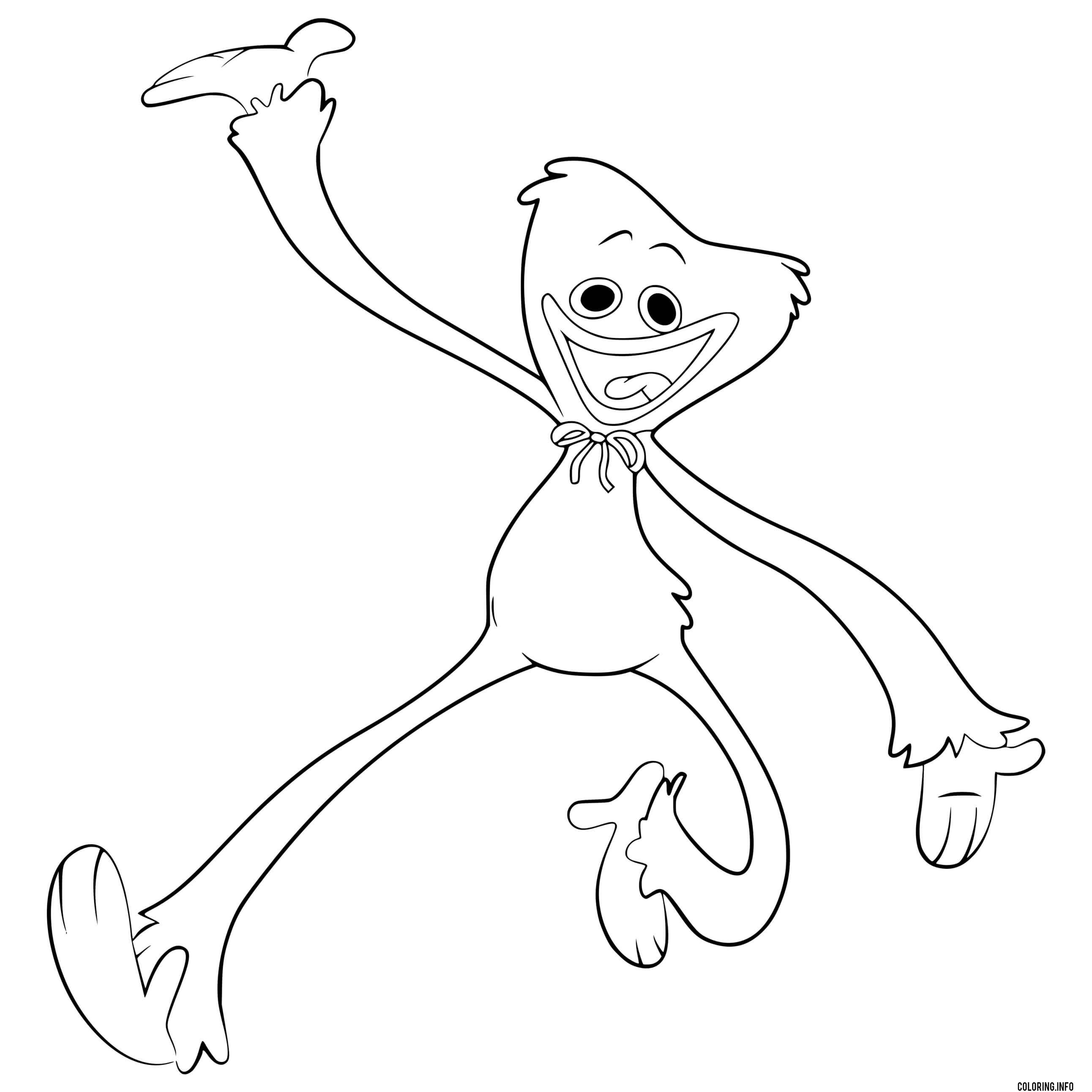 Huggy Wuggy Poppy Playtime Dancing Coloring page Printable