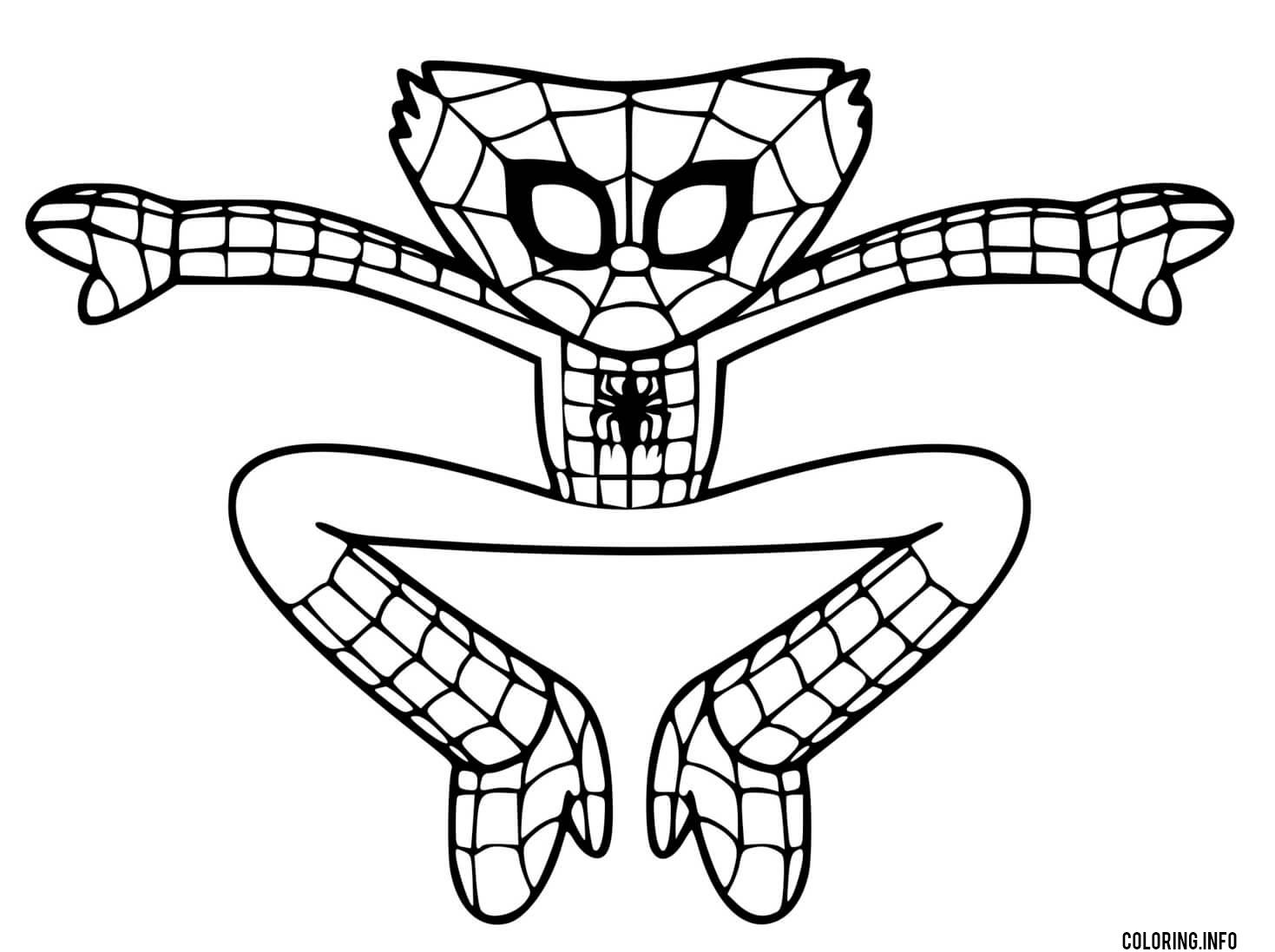 Huggy Wuggy Spider Man coloring