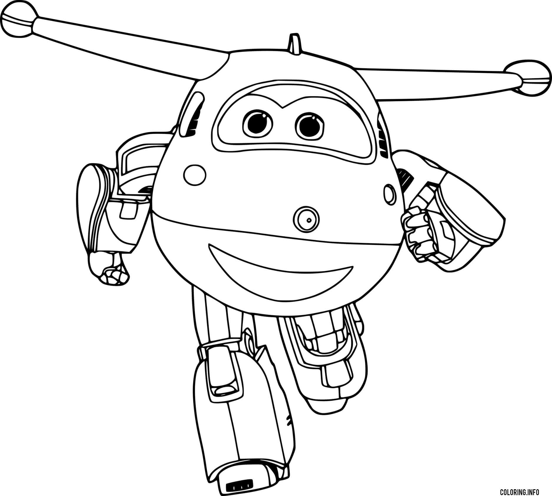 Super Wings Jett Is Running coloring