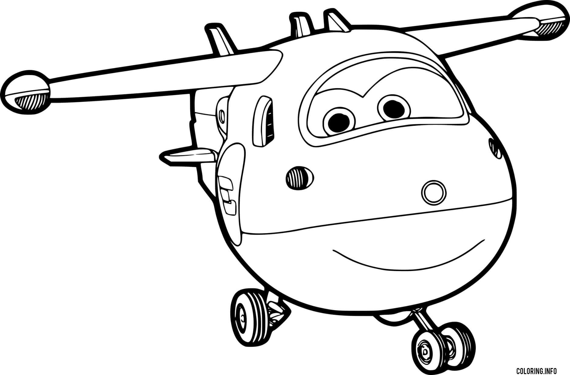 Airplane Jett From Super Wings coloring