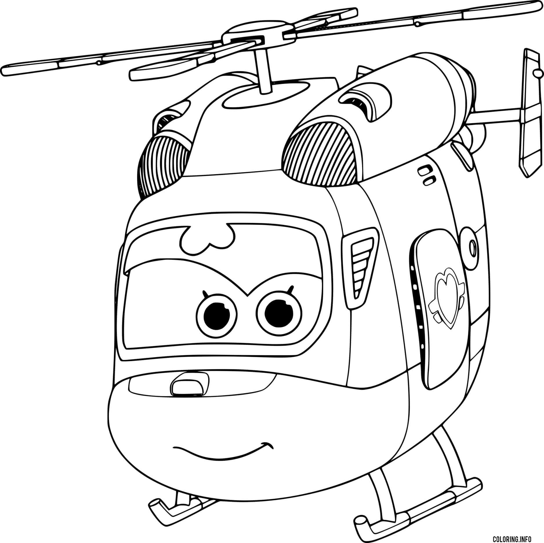 Helicopter Dizzy From Super Wings coloring