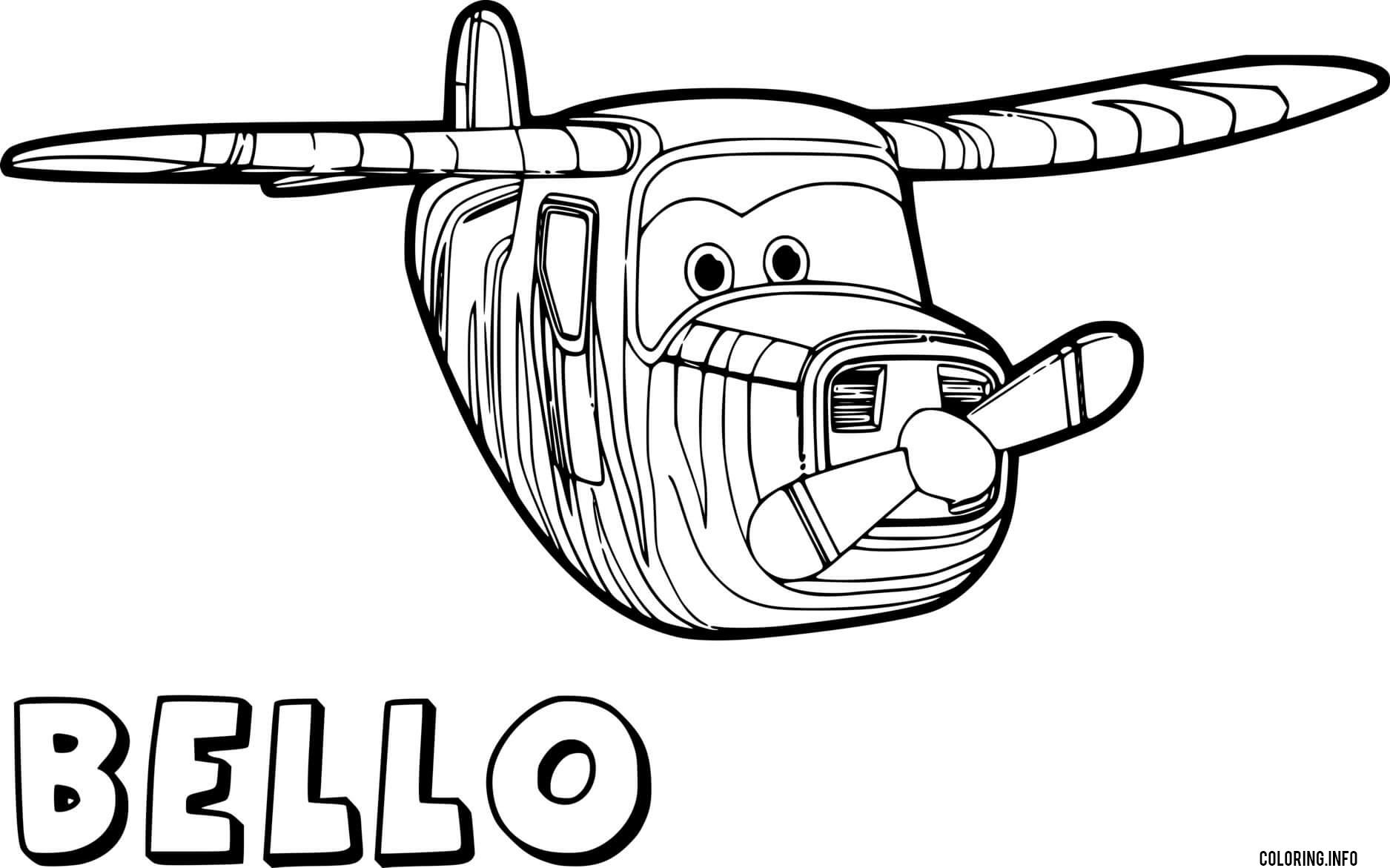 Airplane Bello From Super Wings coloring
