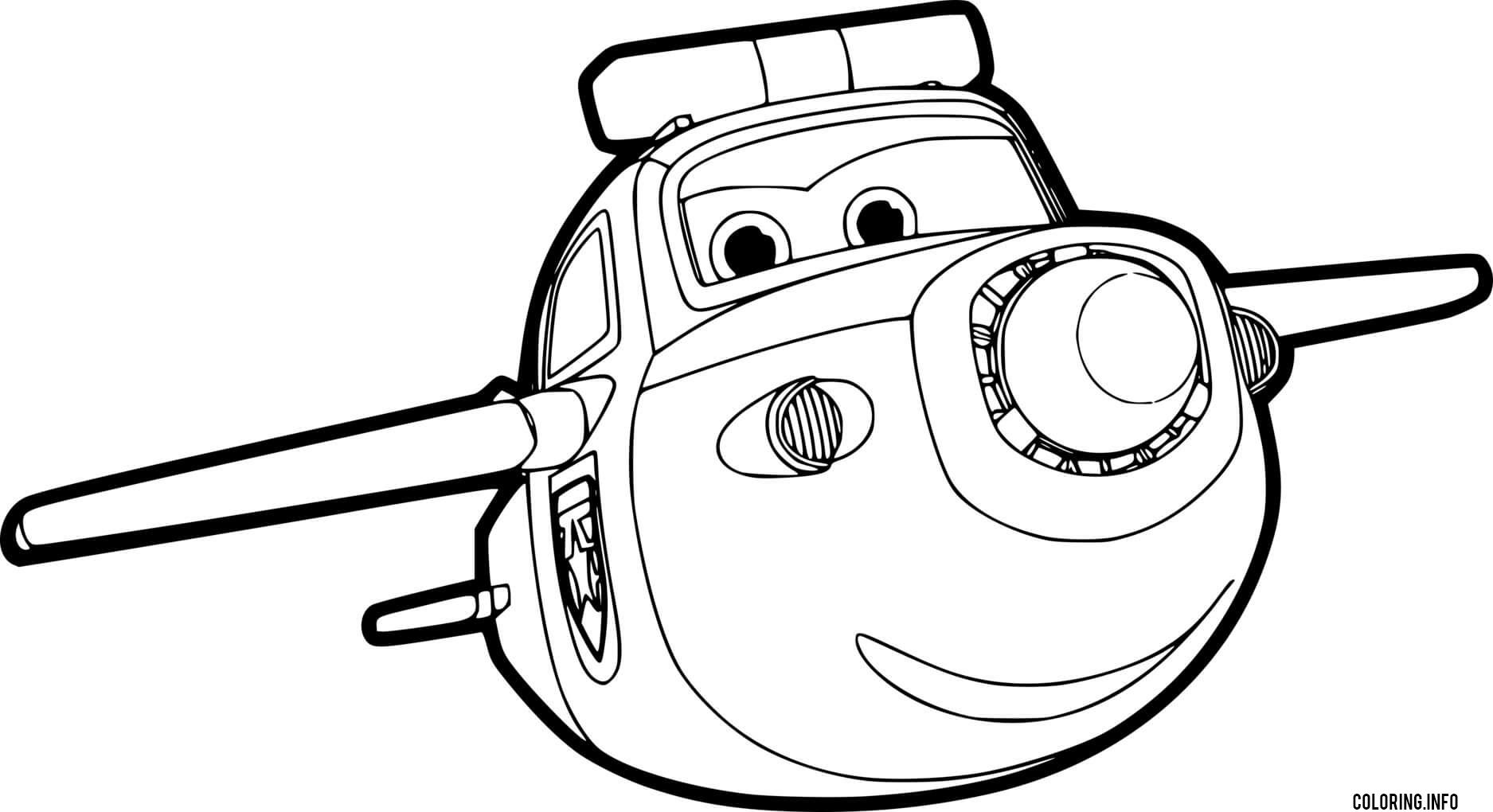Airplane Paul From Super Wings coloring