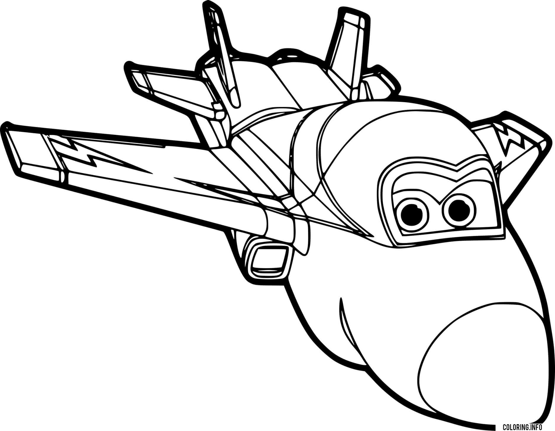 Airplane Jerome From Super Wings coloring