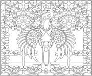 Printable adult majestic heron coloring pages