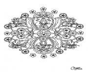 Printable adult flowers mandala coloring pages