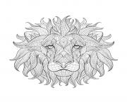 Printable adult africa lion head 3 coloring pages