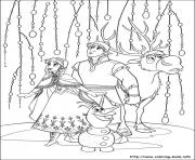 Printable olar and anna dazzled by the lights coloring pages