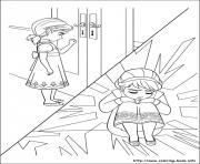 Printable baby elsa knocks on the door coloring pages