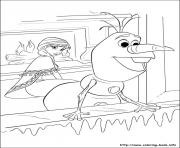 Printable anna warms up at home with olaf coloring pages