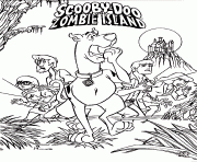 Printable scooby in zombi land scooby doo d173 coloring pages