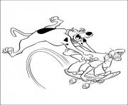 Printable shaggy on skateboard with scooby scooby doo a0ea coloring pages