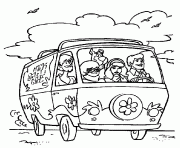 Printable freds driving mystery machine scooby doo 8c7d coloring pages
