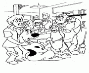 Printable scooby with zombies in a room scooby doo 66ea coloring pages