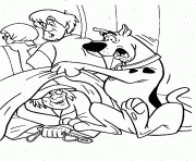 Printable scooby and zombie under the blanket scooby doo ec3d coloring pages