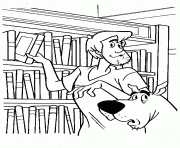 Printable shaggy picking a book scooby doo 232c coloring pages