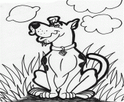 Printable scooby sitting on a grass scooby doo f20d coloring pages