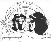 Printable jasmine in front of the mirror disney princess s65ff coloring pages