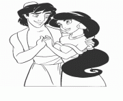 aladdin looking at jasmine disney coloring pages5edf