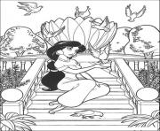 Printable aladdin s beautiful jasminea347 coloring pages