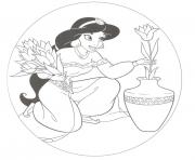 Printable jasmine put flowers in a pot disney princess s2e63 coloring pages