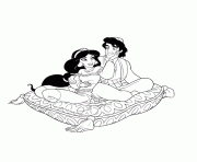 Printable aladdin and jasmine on flying pillow disney coloring pagesd17d coloring pages