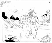 Printable aladdin and jasmine walking at night disney princess coloring pages5bec coloring pages