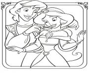 Printable aladdin gives jasmine a neckle disney princess coloring pages6c21 coloring pages