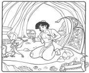 Printable abu gives magic lamp to aladdin disney coloring pages0c24 coloring pages