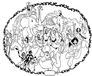 aladdins wedding with elephants disney coloring pages3b48