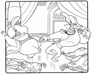 Printable genie dance with jasmine dad disney seada coloring pages