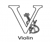 Printable violin alphabet s0e9c coloring pages