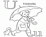 Printable kid using umbrella alphabet s freea386 coloring pages