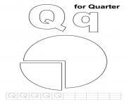 Printable q for quarter alphabet s0eff coloring pages