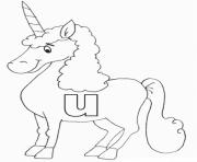 Printable lowercase u in unicorn alphabet s freebb4e coloring pages