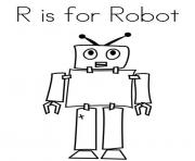 Printable robot free alphabet s9cde coloring pages