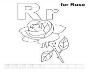 Printable r for rose free alphabet sc31a coloring pages