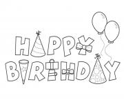 Printable happy birthday  alphabet050e coloring pages