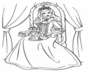 Printable barbie with cat on her lap animal sf486 coloring pages